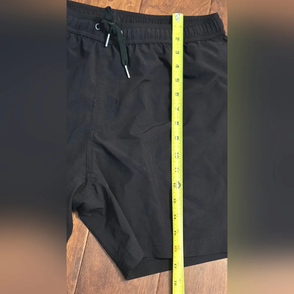 Bamboo Ave Mens Black Lined Running Shorts Hidden Zip Pocket L